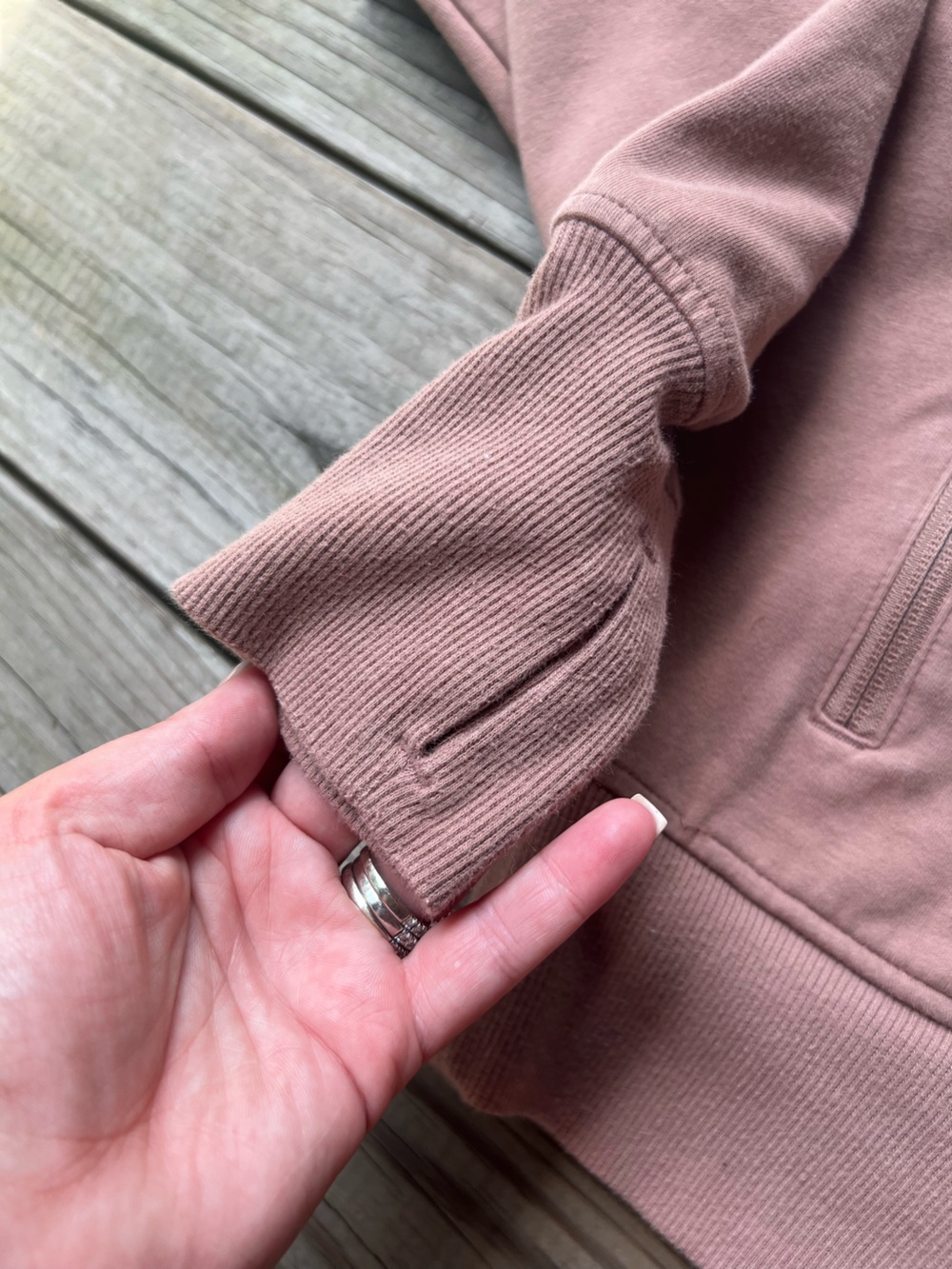 Old Navy Activewear Dynamic Fleece Rose Dust Half-Zip Pullover Sweatshirt Large - Picture 3 of 10
